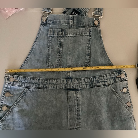 GAP Denim Short Cuffed Overalls in Soft Blue - Picture 4 of 6